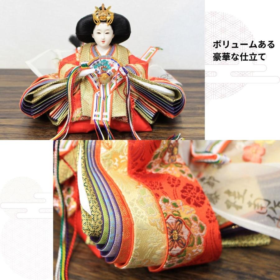 安藤桂甫作 京雛 十三番 本金梅印No.1 四曲かすみ桜屏風平台セット 幅