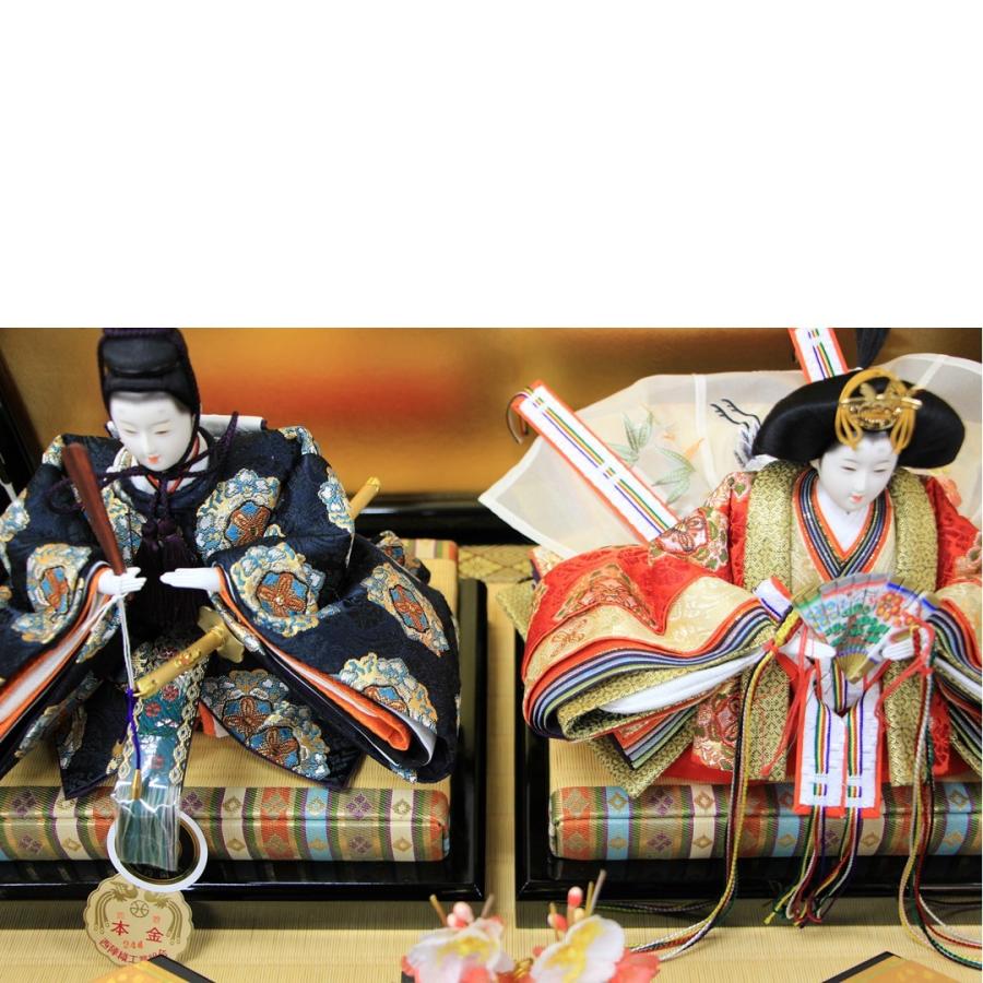 安藤桂甫作 京雛 十一番 本金梅印 オリジナルN0.1 親王飾り （三曲金