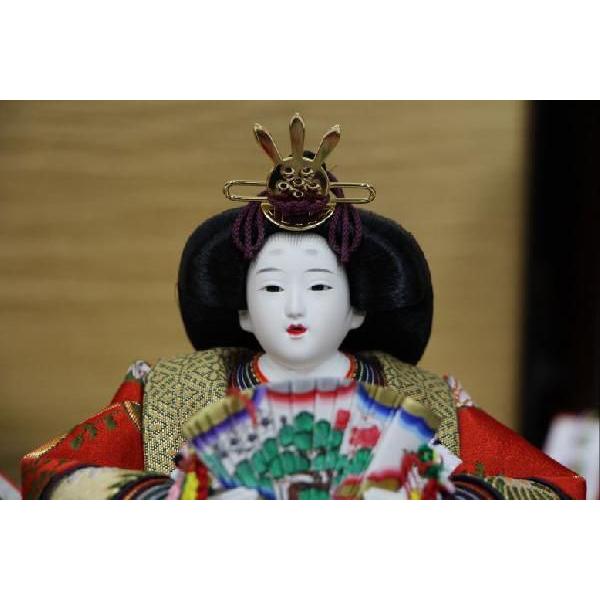雛人形 安藤桂甫作 京十一番梅印本金衣裳親王金平飾り（古代箔屏風留め