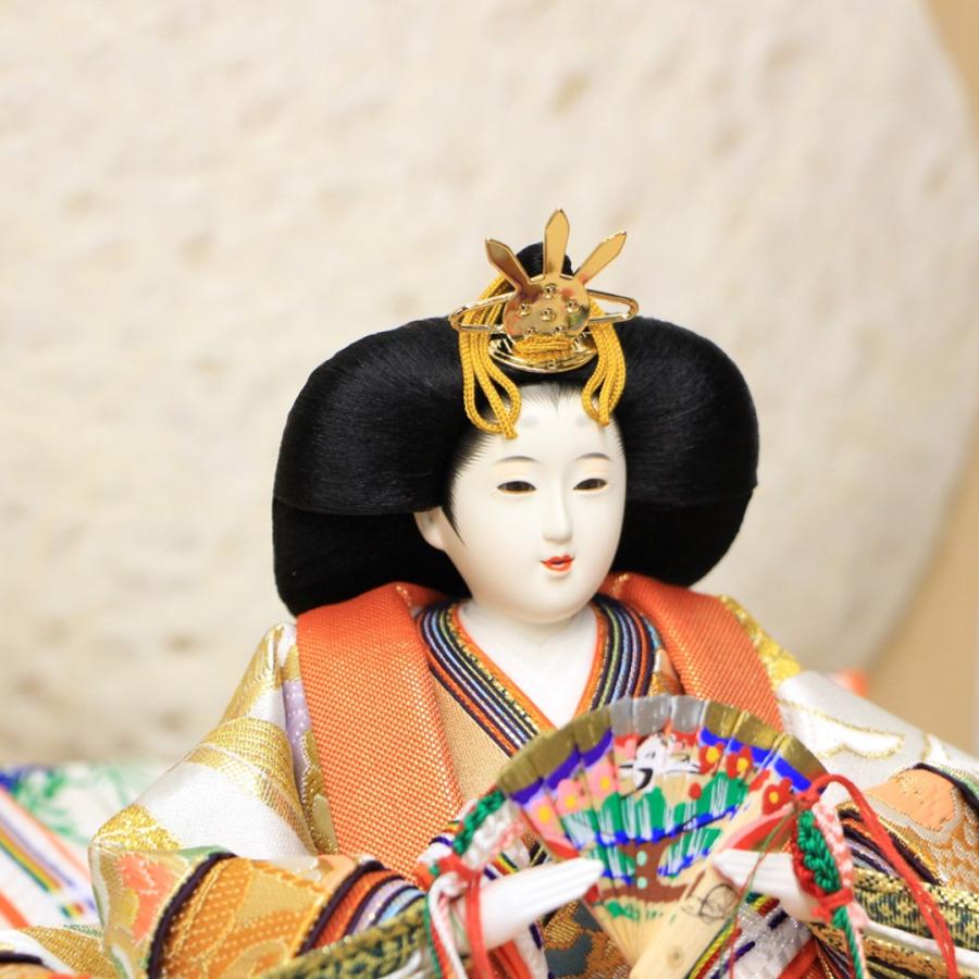 安藤桂甫作 京雛 十一番 雅印No.3  結月金彩横枝しだれ桜有明白木平台セット 幅65×奥行き40×高さ39.5（約cm）の画像