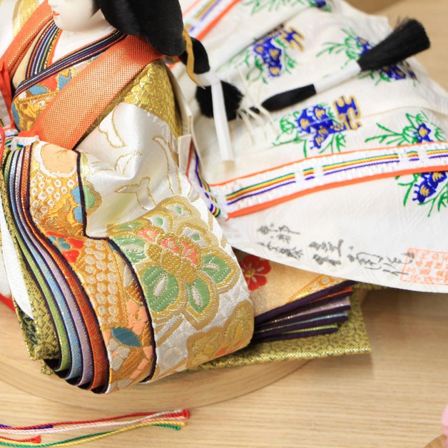 安藤桂甫作 京雛 十一番 雅印No.3  結月金彩横枝しだれ桜有明白木平台セット 幅65×奥行き40×高さ39.5（約cm）の画像