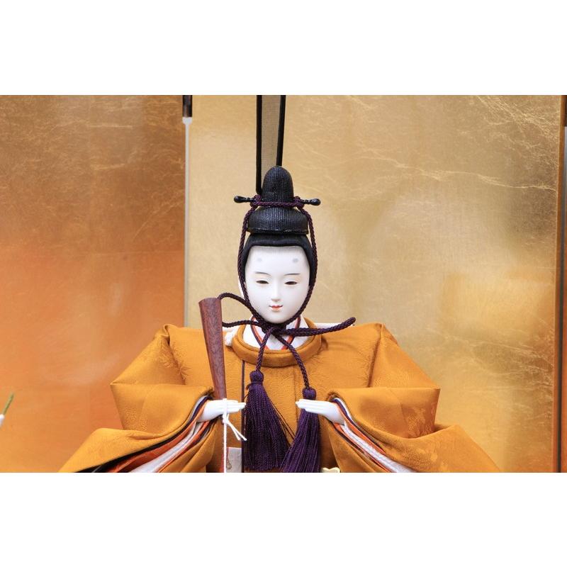 雛人形 安藤桂甫作京雛十番黄櫨染衣裳親王飾り(四曲金屏風平 雛人形 安藤桂甫作京雛十番黄櫨染衣裳親王飾り(四曲金屏風平