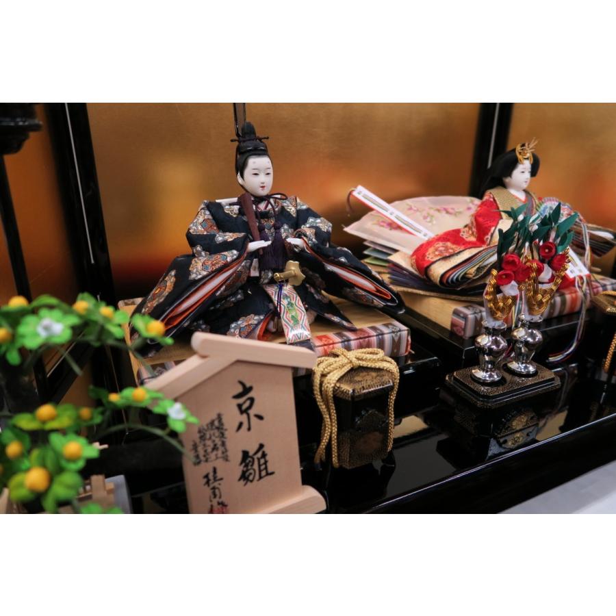 雛人形 安藤桂甫作京雛十番雅印上本金金襴親王飾り（金箔12号三曲安芸金屏風平飾り）_1