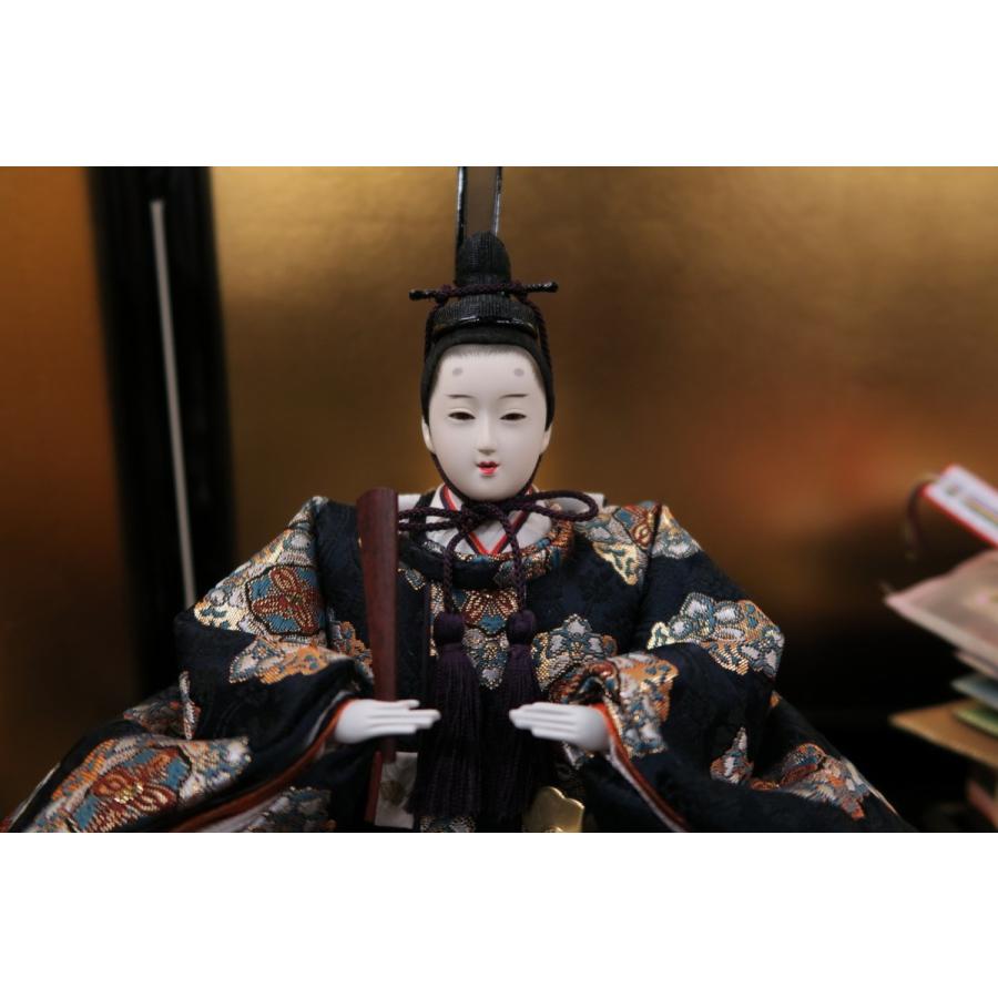雛人形 安藤桂甫作京雛十番雅印上本金金襴親王飾り（金箔12号三曲安芸