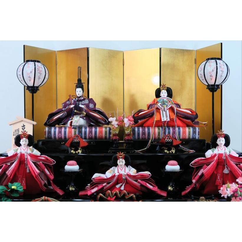 雛人形 桂甫作京雛十番有職紫衣裳親王42a22三段飾りの画像