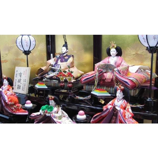 127平安天鳳作京八番有職雛黒塗り三段飾り : 人形のモリシゲ - 通販