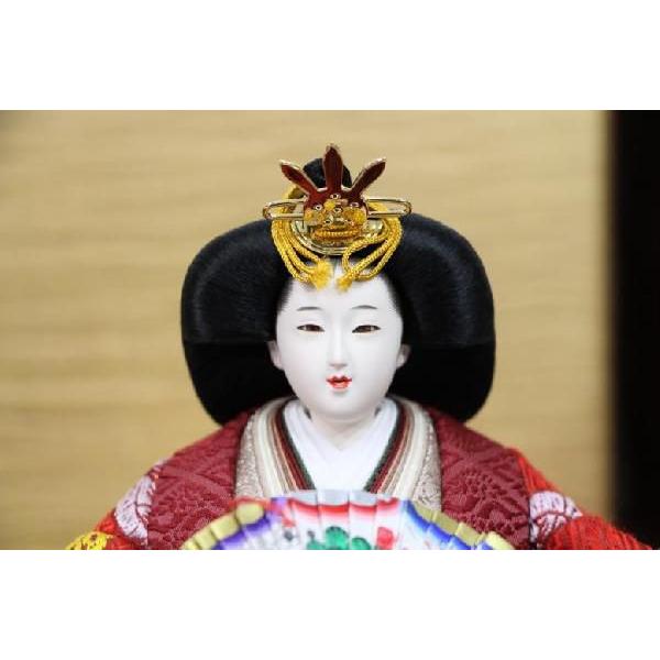 雛人形 75清水久遊作 正絹黄櫨染有職衣裳三五親王平飾り（古代箔屏風