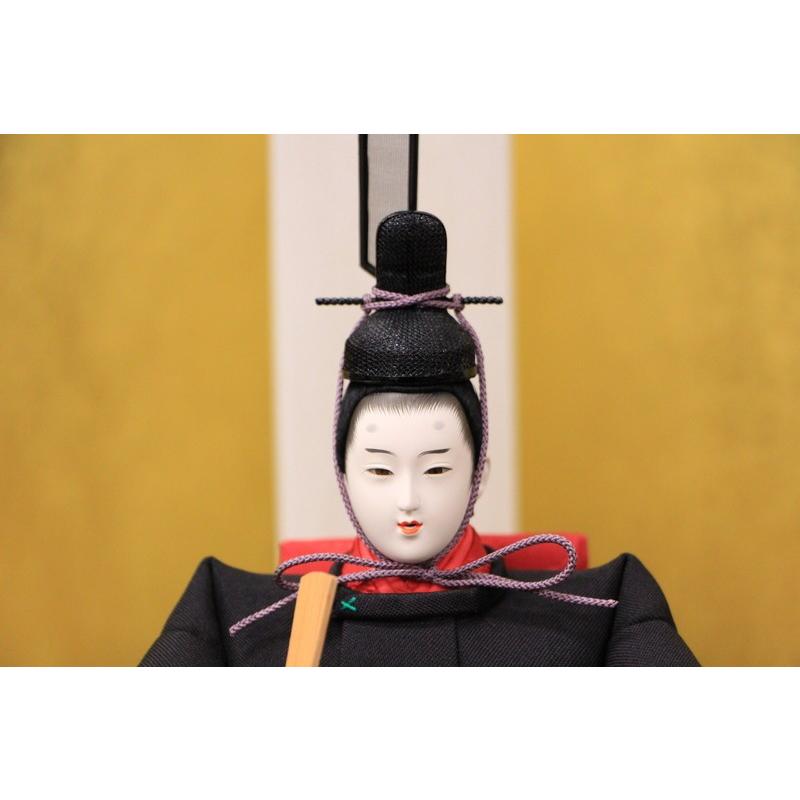 雛人形 親王飾り 二人飾り シンプル ひな人形 清水久遊作 帯地三五親王 No.11-11 四曲金屏風越前塗布目黒台平飾り_4
