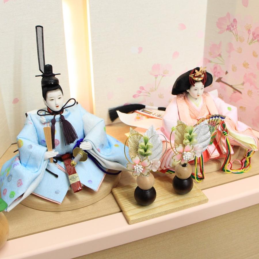 コンパクト親王飾り　純桜 雛人形 大三五 親王飾り 見返り桜