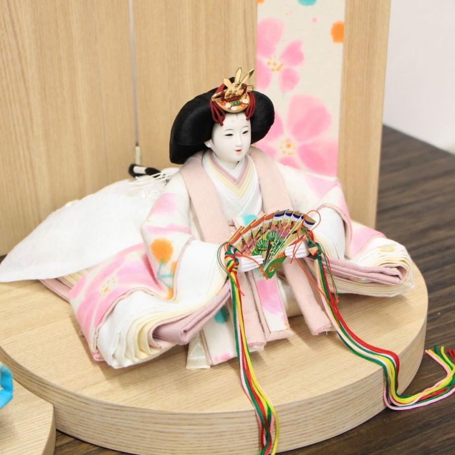 雛人形 おしゃれ 手描き染め つるバラ 十二番親王 平飾り 間口60cm_3