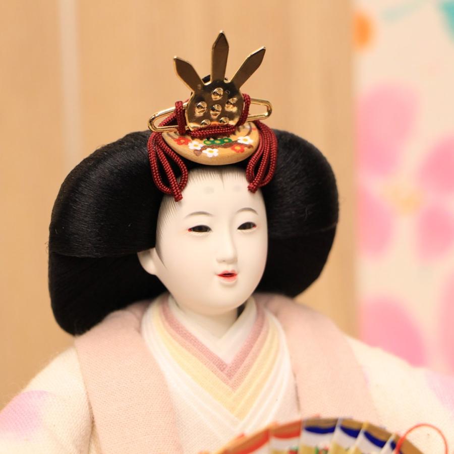 雛人形 おしゃれ 手描き染め つるバラ 十二番親王 平飾り 間口60cm_5