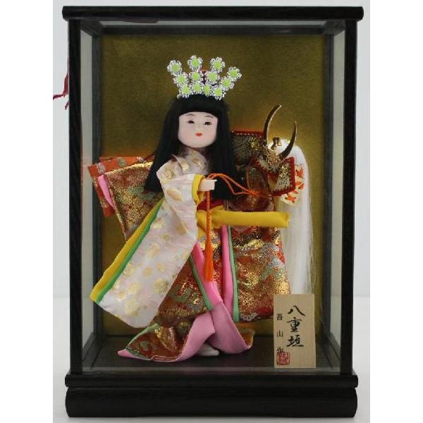 5号舞踊人形八重垣姫木製枠ガラスケース飾り