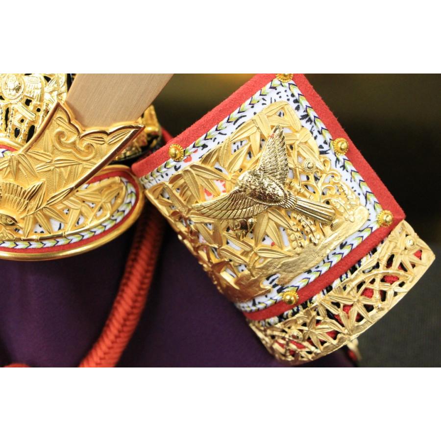 【クーポン】 五月人形 おしゃれ 日本一豪華 国宝模写 12号 竹雀兜 黒小札 正絹忍び緒 平飾りセット 【2249166189】(80500円)