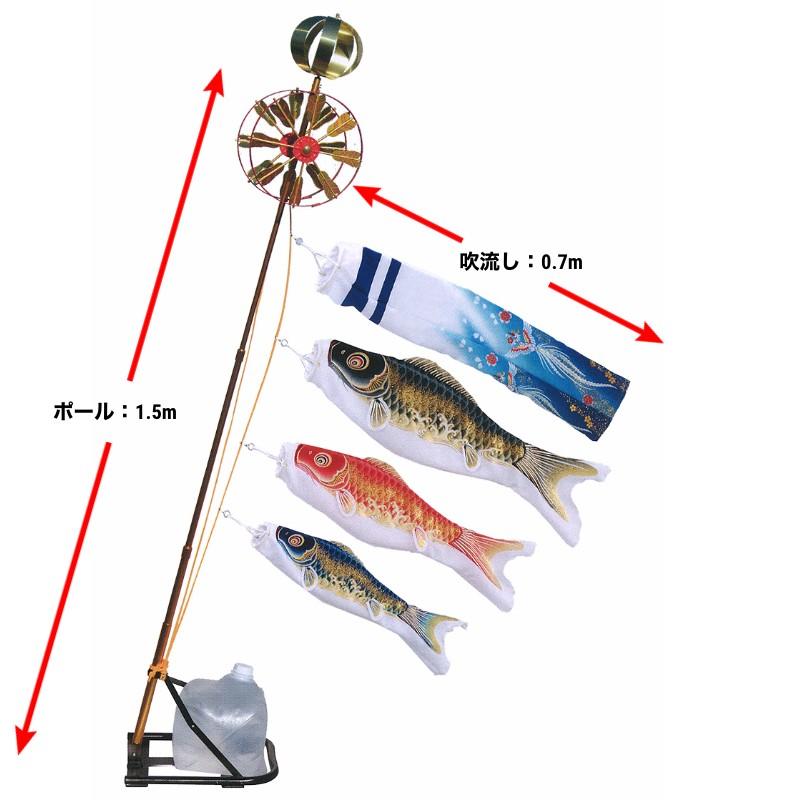 こいのぼり 旭天竜 鯉のぼり ベランダ用 0.7m ミニスタンドセット 翔勇鯉 撥水加工｜morisige｜04