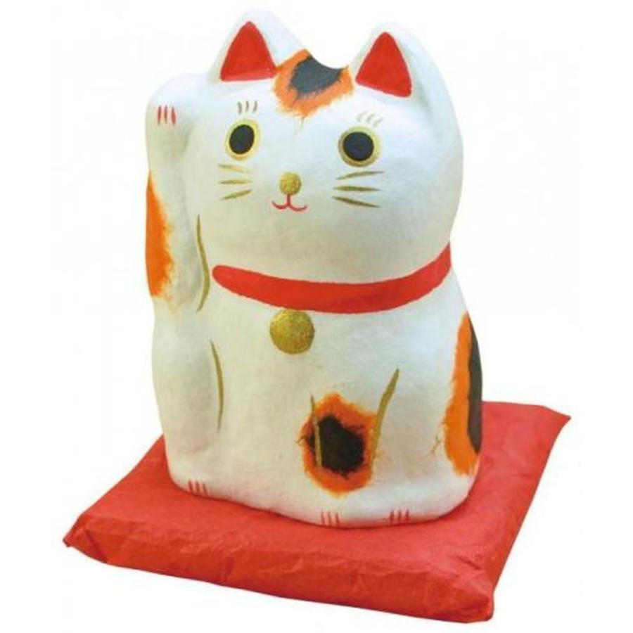 和雑貨 はりこーシカ 招き猫 柄 和風 小物 置物 縁起もの 正月