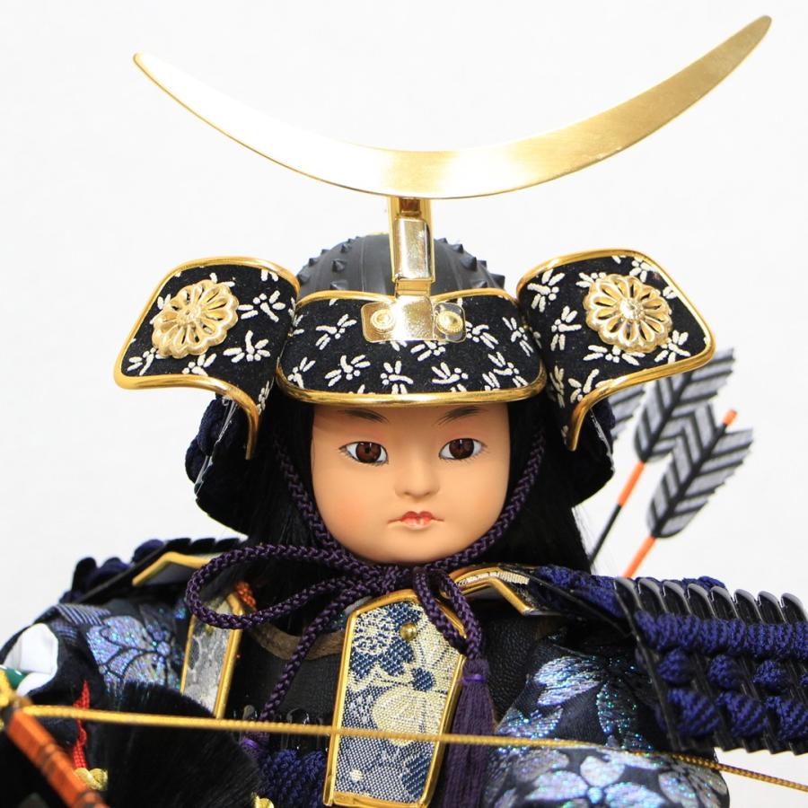 五月人形 3号 伊達政宗公馬乗り大将 黒毛 奉書馬 武将ガラスケース