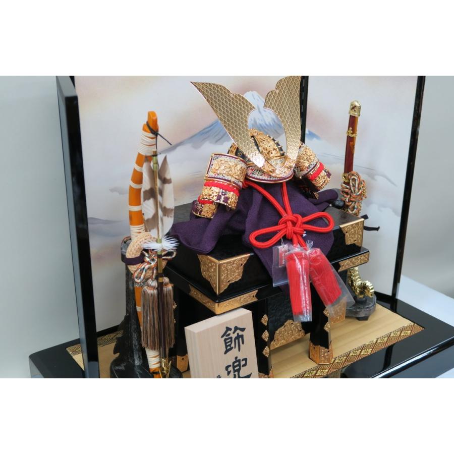 平安住一水作　12号 裾裏大鍬形金小札朱赤糸縅兜 新富士屏風平飾りセット_1