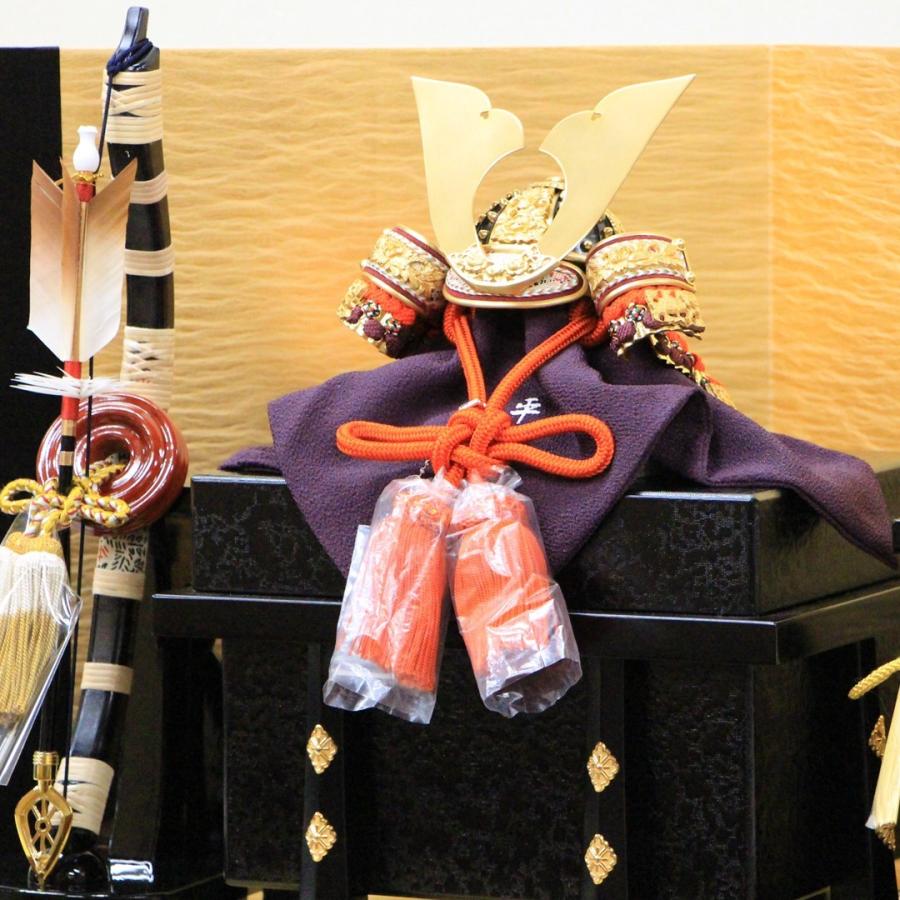 平安住一水作 8号艶消し大鍬形兜 裾裏 金小札朱赤糸縅 二曲包込み古代