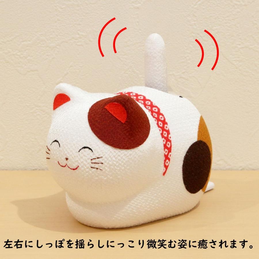 和雑貨 招き猫 ゆらゆらソーラー座り猫（三毛猫）ソーラー電池 電池交換不要 ソーラー招き猫｜morisige｜02