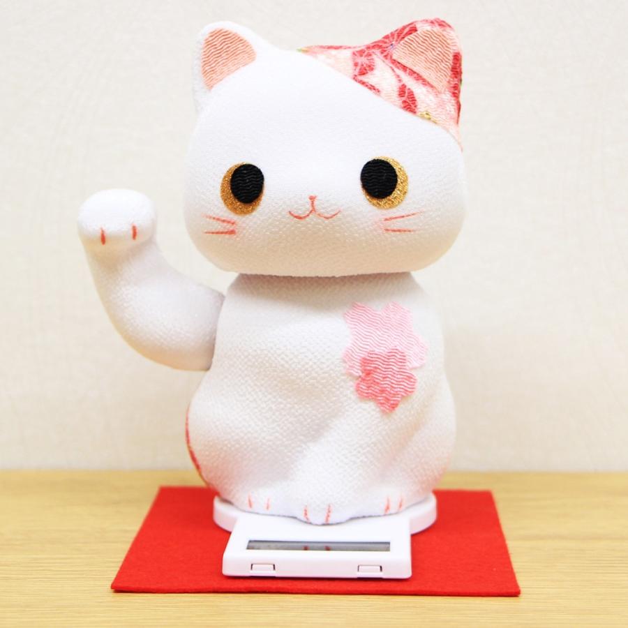 和雑貨 招き猫 ゆらゆらソーラー招き猫 桜福福（ぷくぷく）招き猫