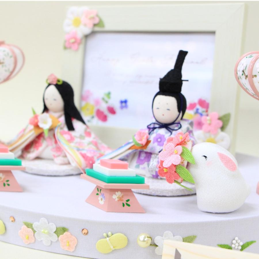 【ポイント10倍 スーパーセール supersale 期間限定 送料無料】雛人形 二人飾り 親王飾り Koti 写真立て付 花舞台