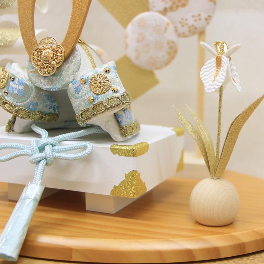 五月人形 リュウコドウ作 平飾り 白藍兜飾りセット : 人形のモリシゲ