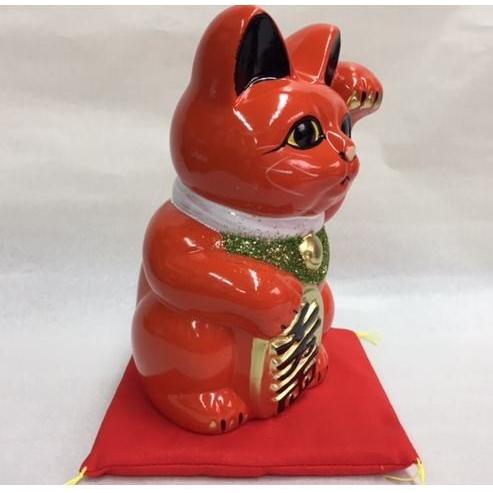 木彫り 招き猫 左手上げ アンティーク 高級シルク座布団付き 304bd277d9ffe732375183376f251e