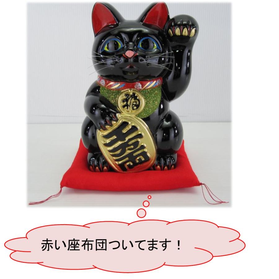 15号開運手長招き猫 白(右手または左手)(座布団付) : 人形の 15号開運手長招き猫 白(右手または左手)(座布団付) : 人形の