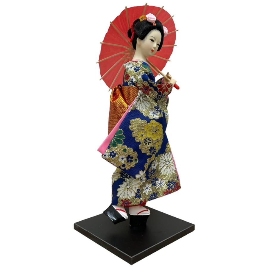Japanese doll 　日本人形　青　着物　傘　舞妓　kimono Amazon | 日本人形 日本着物人形 Japanese doll japanese
