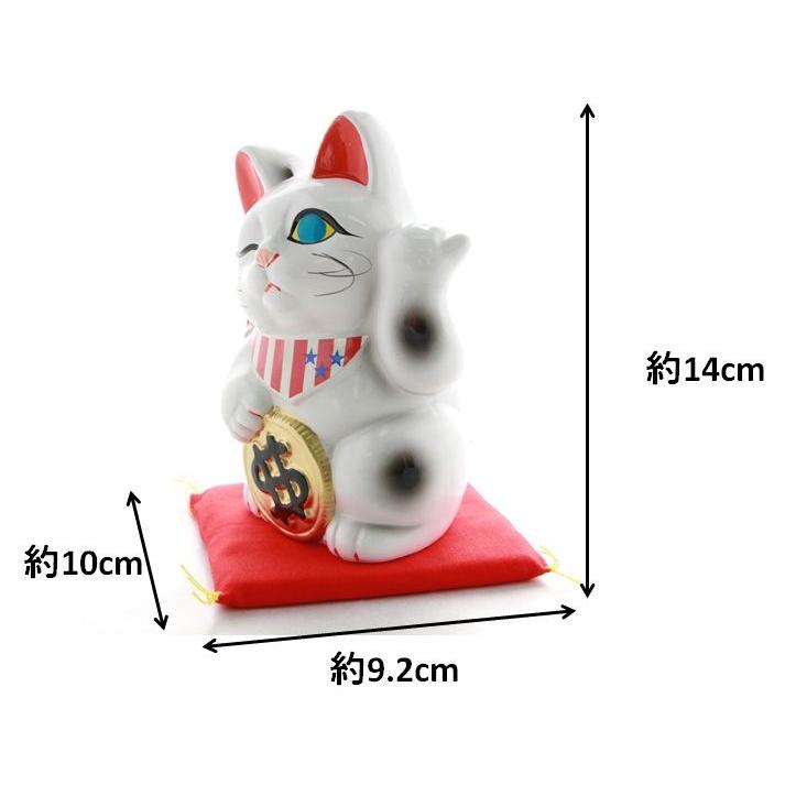 4号招き猫ドル猫白左手(座布団付) : 人形のモリシゲ - 通販 - Yahoo