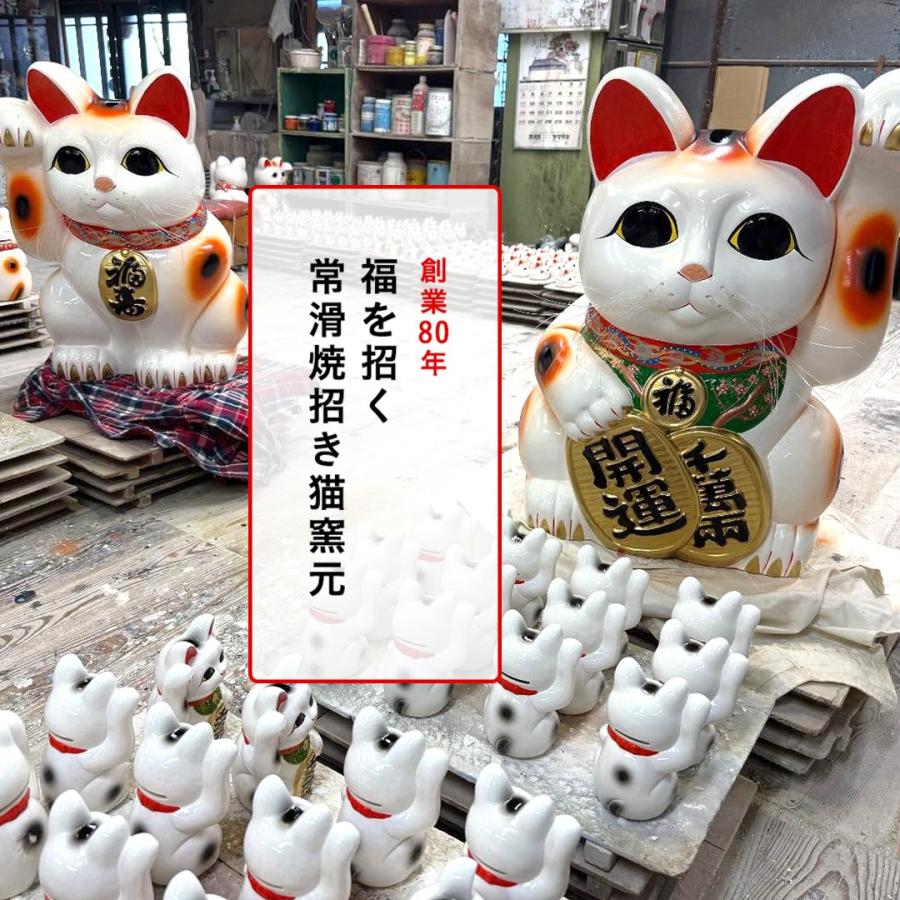 4号招き猫ドル猫白左手(座布団付) : 人形のモリシゲ - 通販 - Yahoo