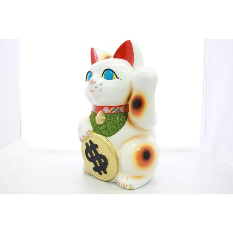 8号招き猫ドル猫白左手(座布団付) : 人形のモリシゲ - 通販 - Yahoo