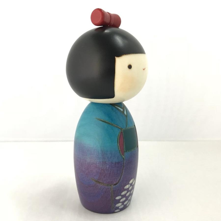 日本のお土産にも人気 日本製 民芸品 工芸品 卯三郎作 こけし あじさい