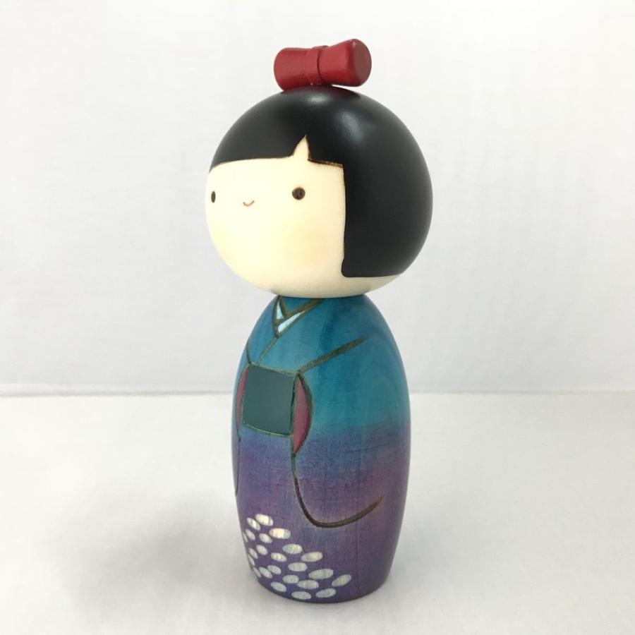 日本のお土産にも人気 日本製 民芸品 工芸品 卯三郎作 こけし あじさい