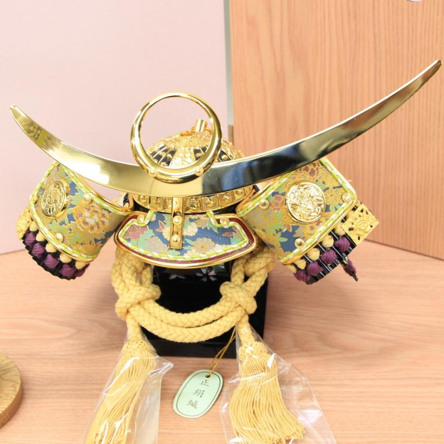 五月人形 平飾り コンパクト 兜飾り 一徳作 9号 上杉謙信本革仕立兜 桜