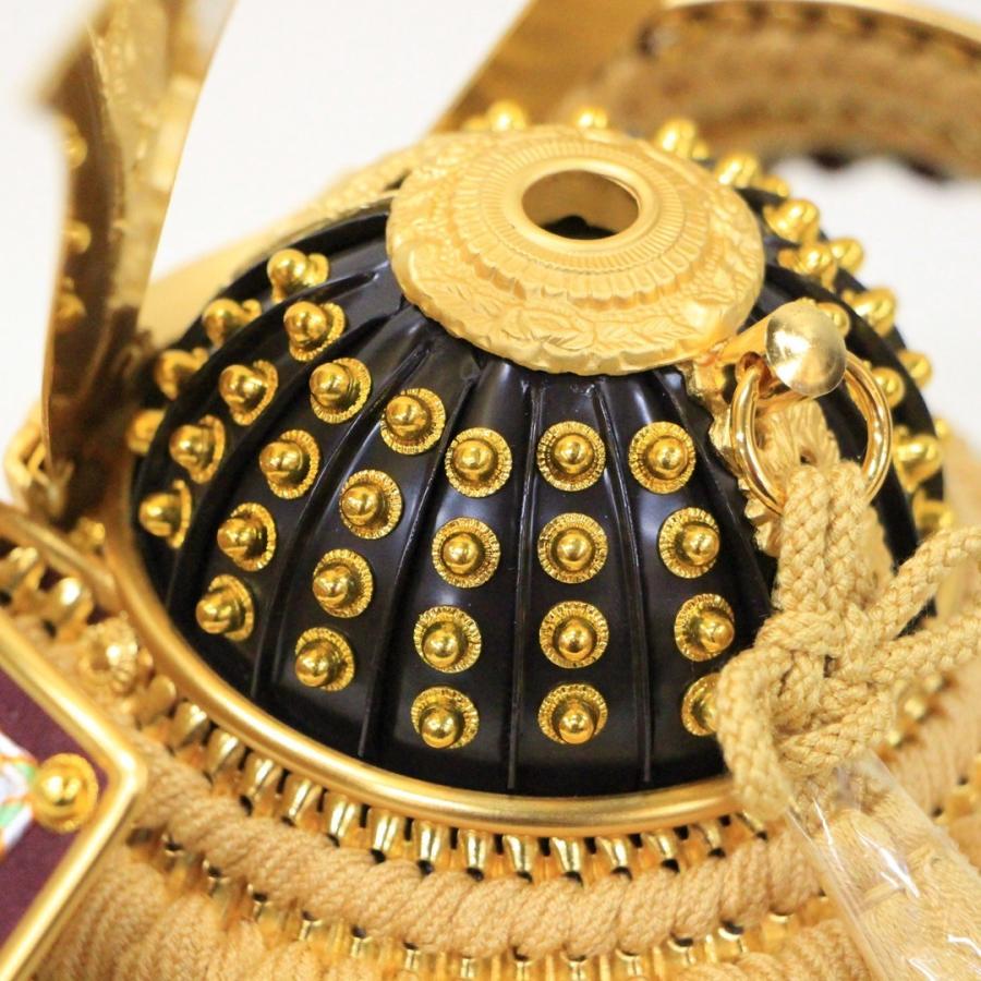 五月人形 平飾り コンパクト 兜飾り 一徳作 8号 純金箔押小札錆朱大鍬