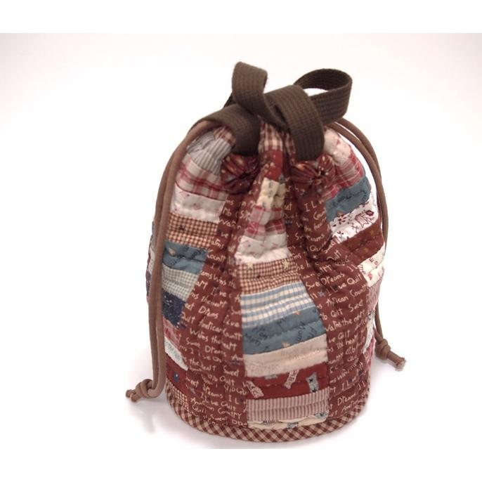 巾着バッグ ハンドメイド カントリー パッチワーク キルティング
