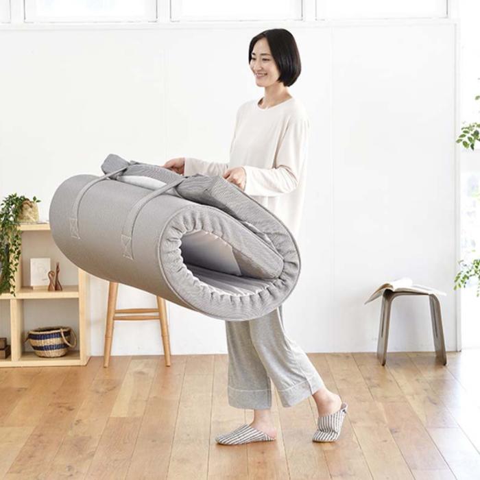 マットレス　西川　ラクラ　RAKURA　一体型丸巻き　切れ目なし　セミダブルサイズ　ゴールド　すやすやラクラク　マットレス　体圧分散　ストレスフリーウェーブ
