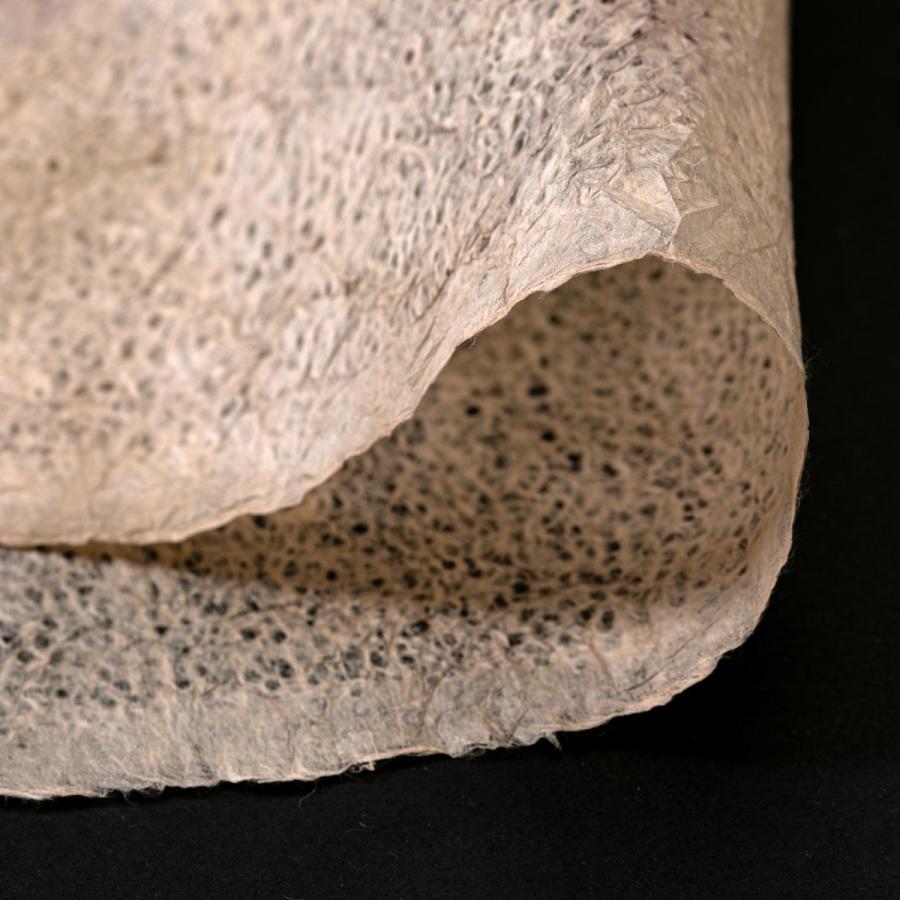 春雨ぼかし 落水紙 手漉き和紙 日本の伝統色 茶色 大判 60x93cm 因州