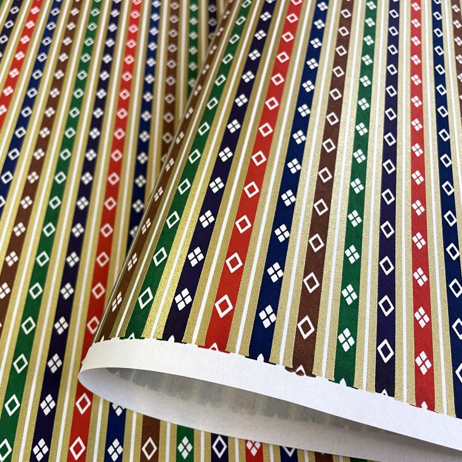 友禅和紙 華やか 雛壇柄 ひな壇 雛祭り 赤 緑 青 茶 菊判 大判 約63