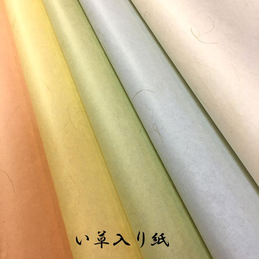 い草入り紙 機械漉 いぐさ 繊維入り 薄手 5色（生成り、水色、草色