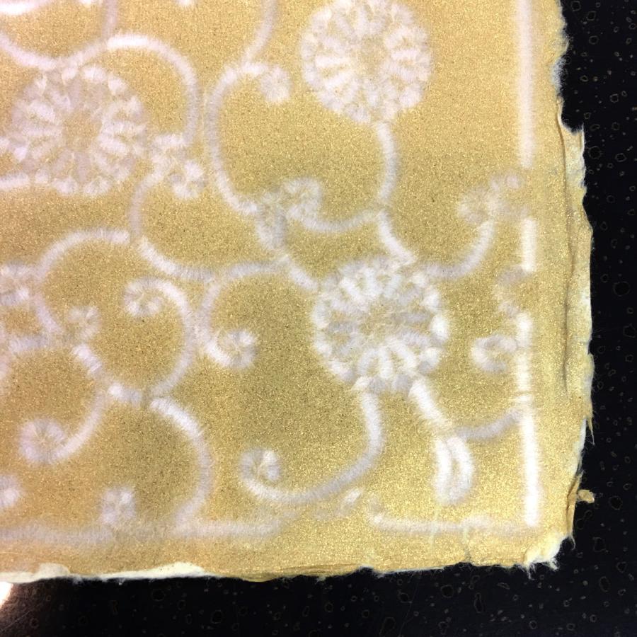 金菊唐草 伝統紋様 美術紙 手漉き和紙 金色 ゴールド 大判 約63x93cm