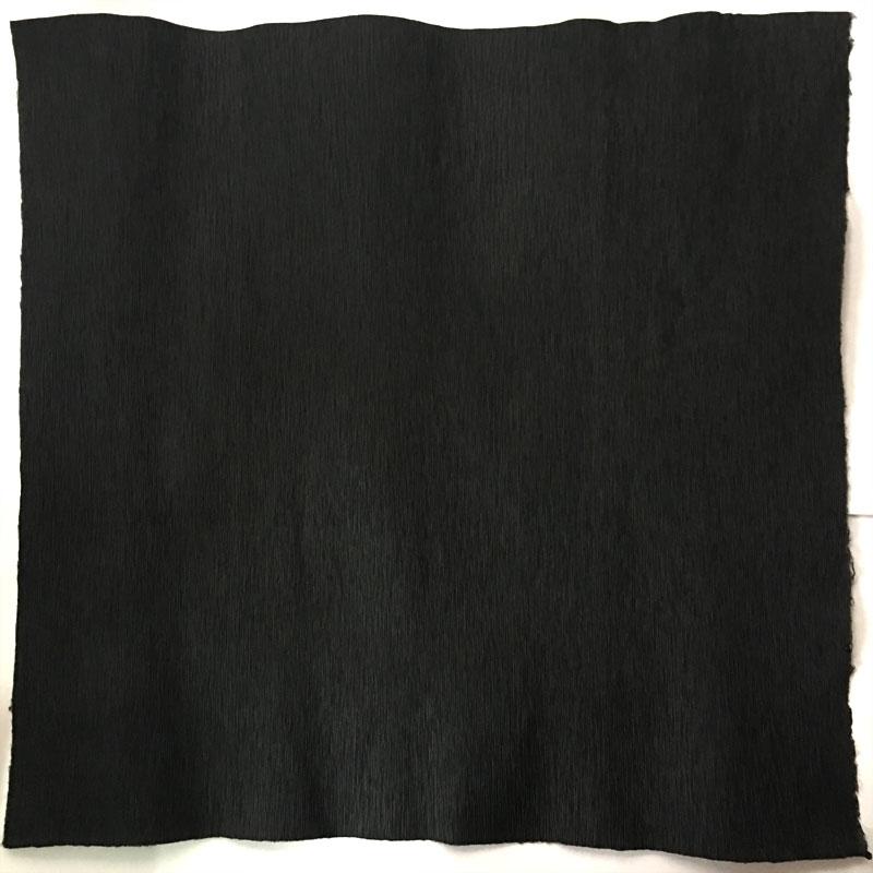 楮ちりめん 黒 和紙人形用 髪 手漉き和紙 日本の伝統色 和の色 47x47cm