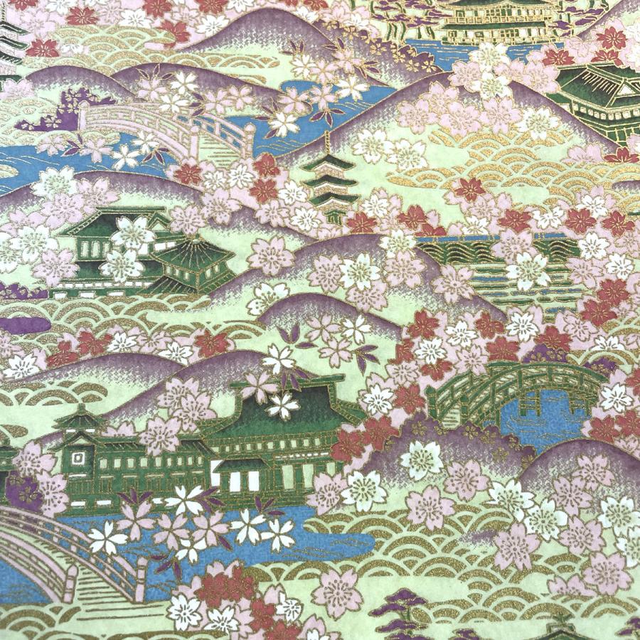 京都の風景 新色 豪華 友禅紙 五重塔 金閣寺 大判 菊判 約63ｘ95cm｜moritawashi｜22