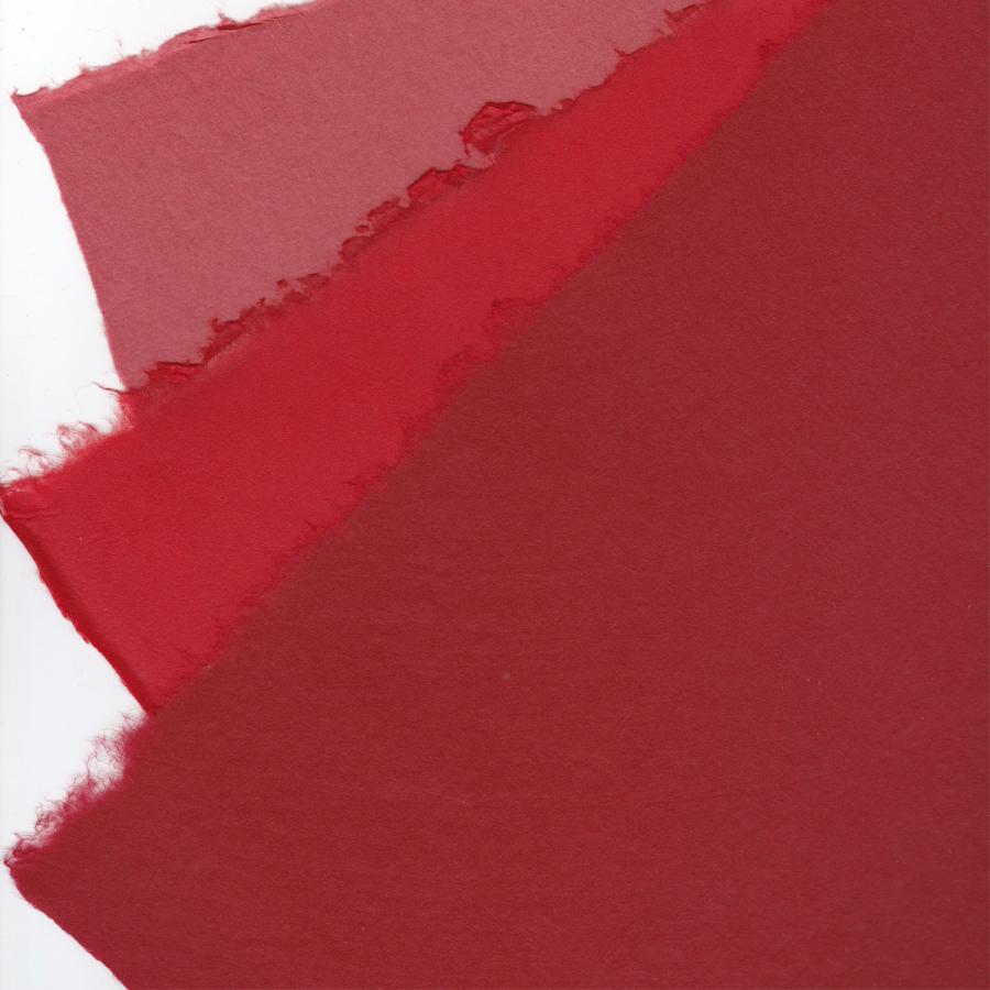 小判 小さいサイズの民芸紙 手漉き和紙 日本の伝統色 和の色（紅赤色