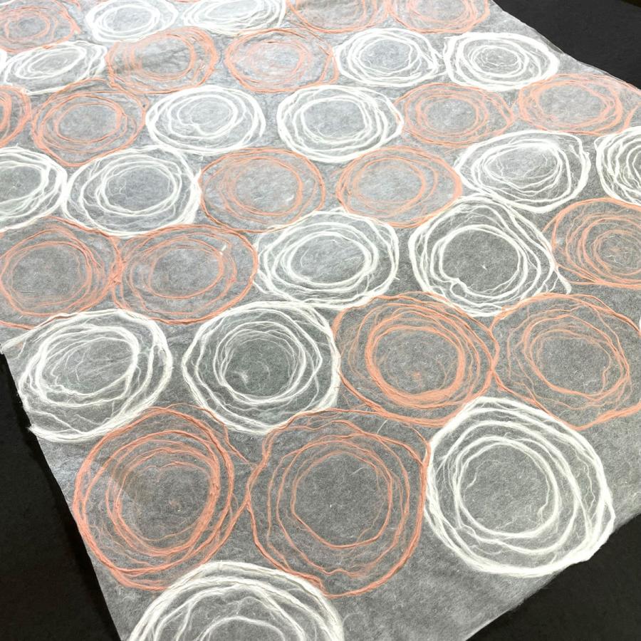 うずまき 渦巻き 透け感のある和紙 丸模様 手漉き和紙 菊判 大判