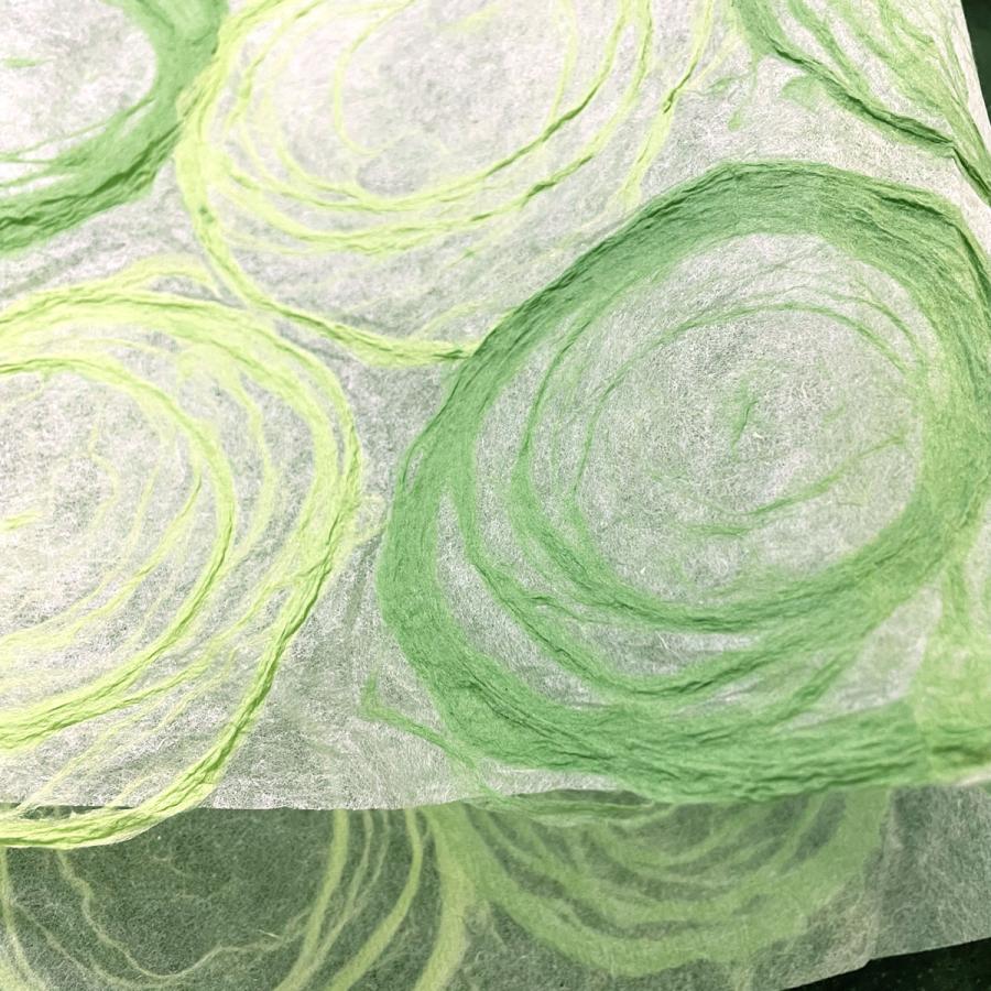 うずまき 渦巻き 透け感のある和紙 丸模様 手漉き和紙 菊判 大判 約
