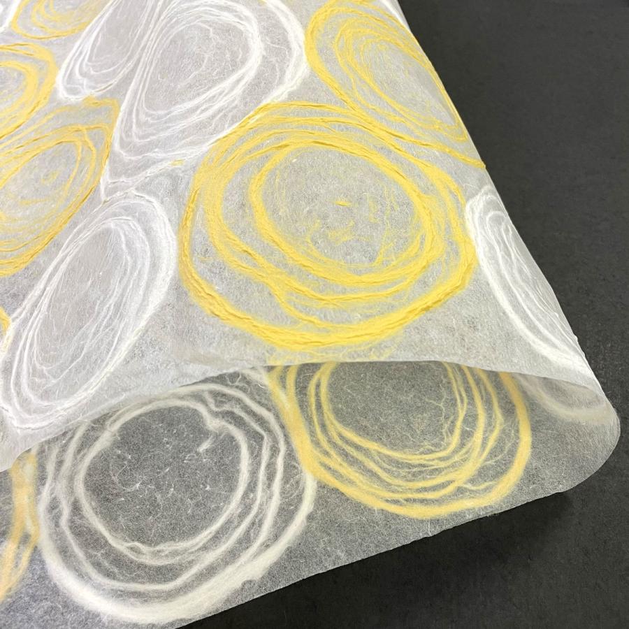 うずまき 渦巻き 透け感のある和紙 丸模様 手漉き和紙 菊判 大判 約