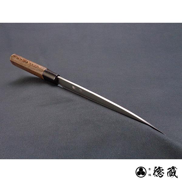 ステンレス片刃柳刃包丁 180mm 片刃 AUS8 ウエンジ 日本製 徳蔵刃物