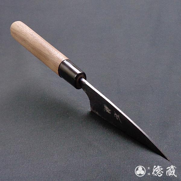 徳蔵刃物 / 黒打ち小出刃包丁 105mm 両刃 青紙2号 胡桃 土佐包丁